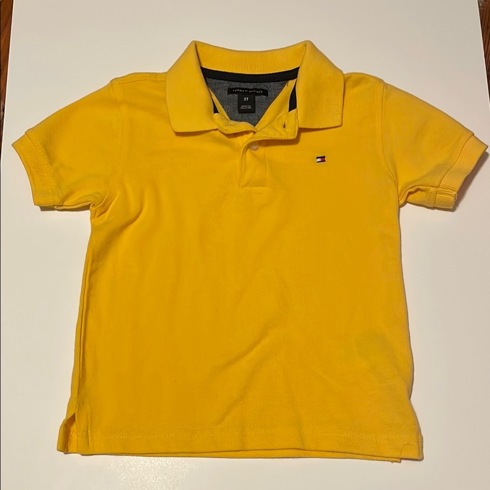 Tommy Hilfiger Yellow Polo Shirt Short Sleeve Classic Toddler Boy Size 3T